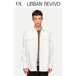 UR2019Spring Новый Для мужчин; контрастная отстрочка воротником джинсовые jacketMV03RBMN2000