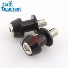 Black 10mm font b Motorcycle b font CNC Rear Stand Swing Arm Spool Sliders Stand font