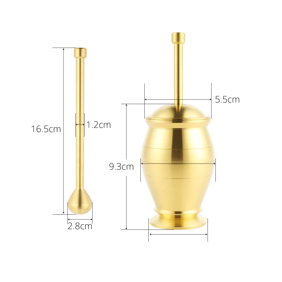 Латунная Ступка пестик набор с крышкой для хранения, соль перец мельница, традиционная мельница для специй трав измельчитель для таблеток