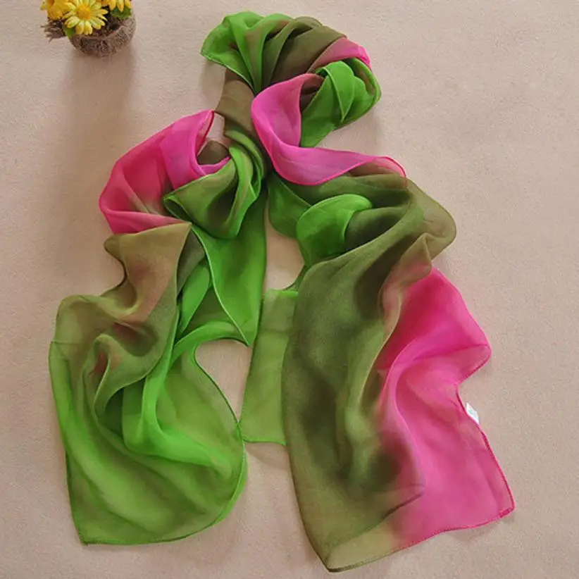Изысканные женские шарфы, шарф с градиентным принтом, Модный женский пляжный Многоцелевой платок, дышащий Шарф, шейный платок, палантин - Цвет: B