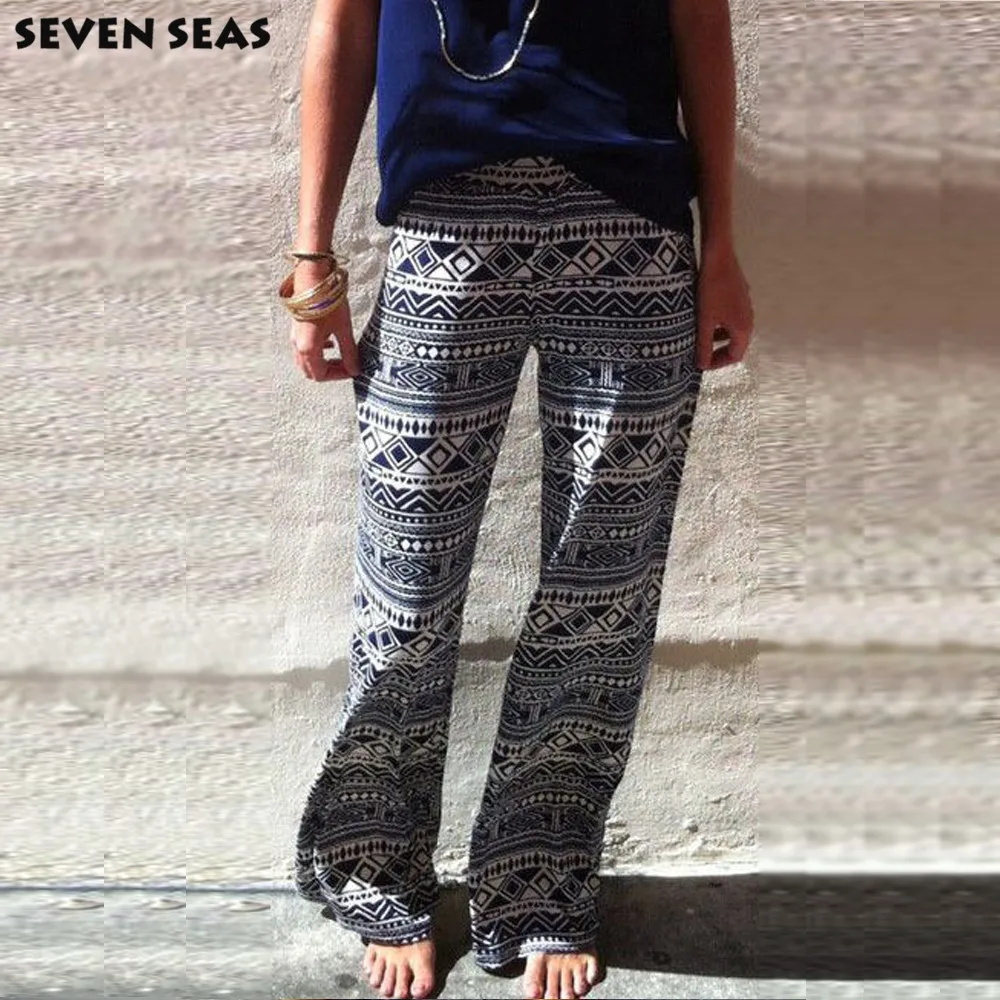 

Palazzo Pants women high waist wide leg bohemian boho pants pantalon palazzo mujer harem ethnic print sweatpants women