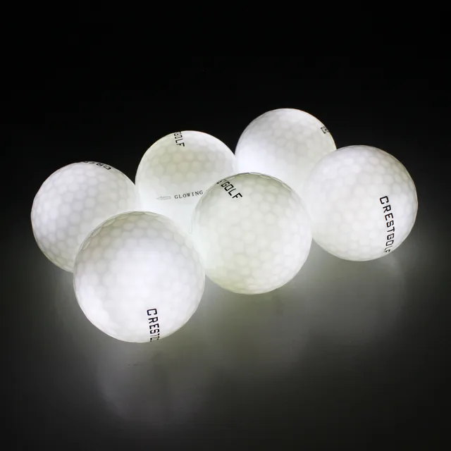 20pcs/Lot Crestgolf Flashing Glowing Golf Ball Night Glow Flash Light Up LED Golf Ball,Six Color (Updated Mixed Color Brighter) white golf balls