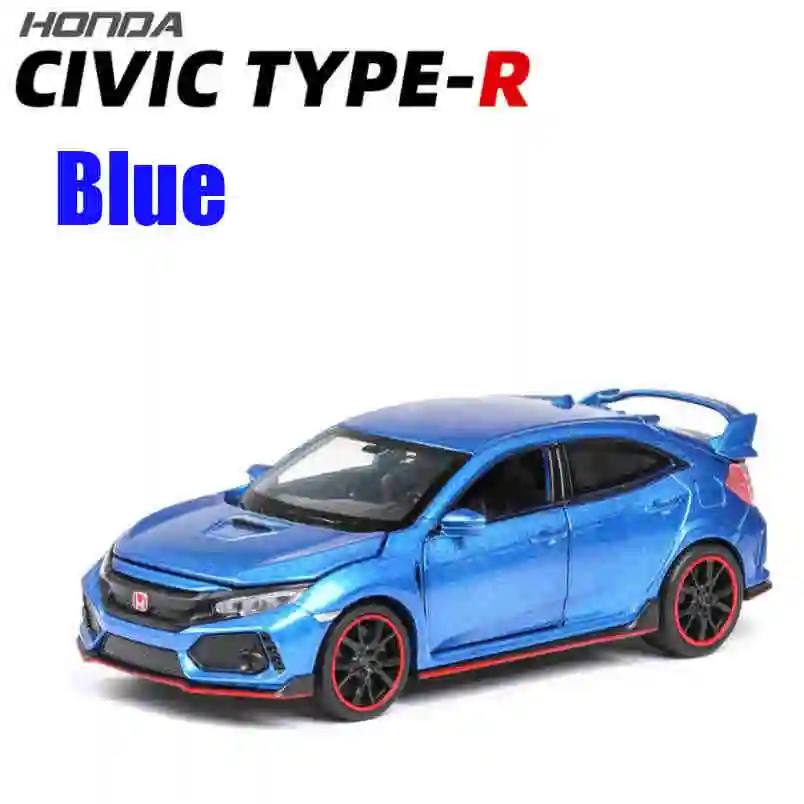 1:32 HONDA CIVIC TYPE-R игрушечный автомобиль металлическая игрушка Diecasts& Toy транспортные средства модель автомобиля звук свет Высокая Игрушечная машина игрушки для детей - Цвет: Синий