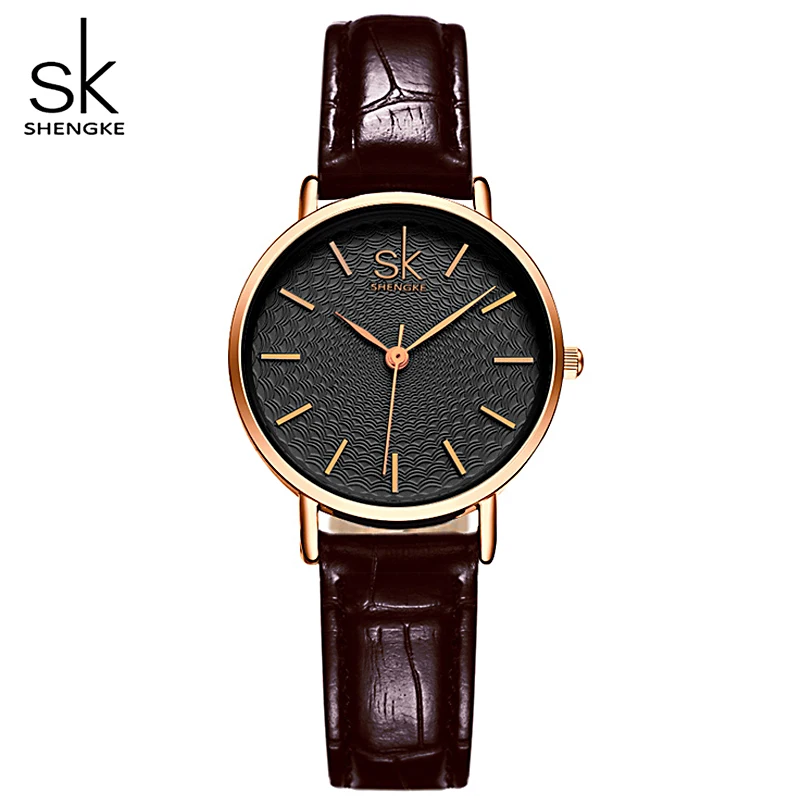 SK Brand Classic Black Women Watches Ladies Quartz Analog Clock Girl Casual Watch Women s Leather