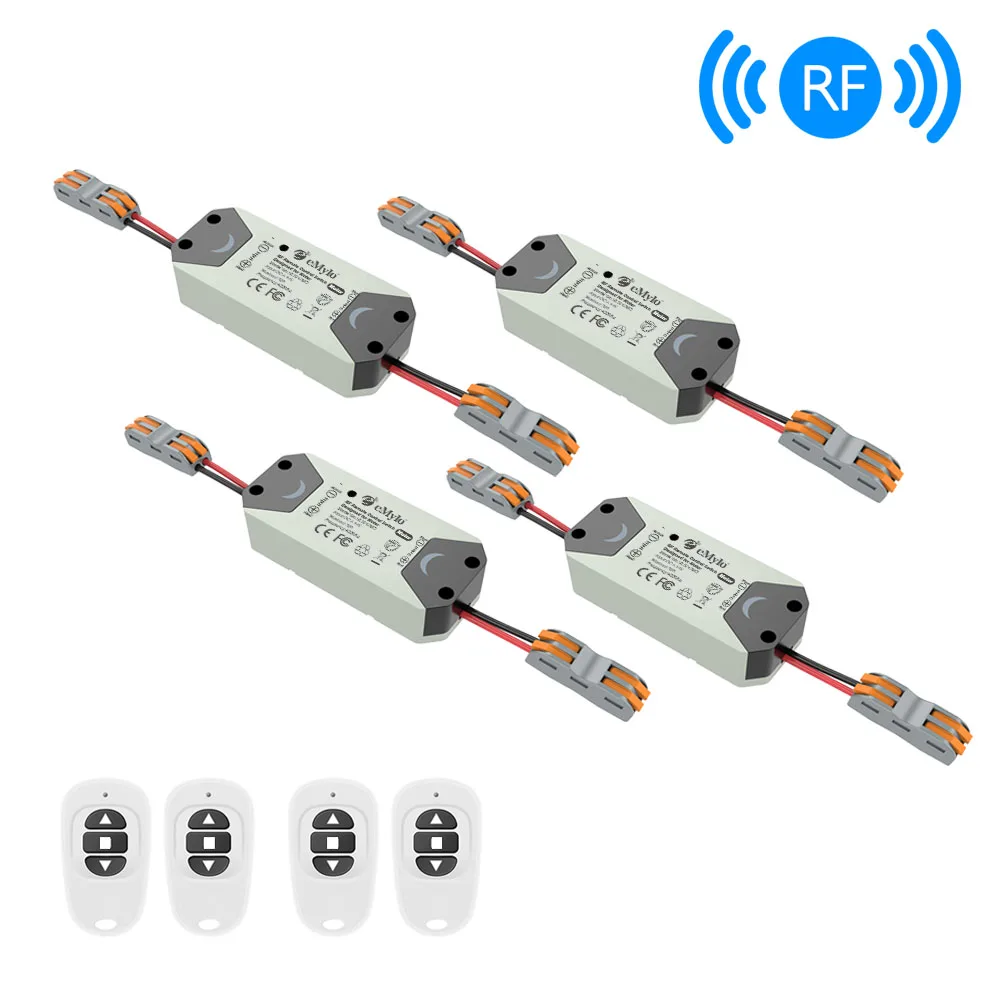 

eMylo Motor Controller RF Switch DC 12V 433mhz 200W Wireless Remote Control Switch Relay Module For rolling door/water pump 4pcs