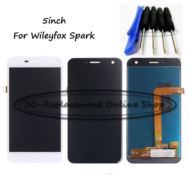 

100% working well High Quality 5inch For Wileyfox Spark Full LCD Display Touch Screen Digitizer Assembly Replacement +Tools