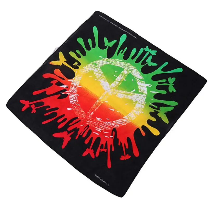 

Unisex Graffiti Rainbow Colored Square Bandana Peace Symbol Print Sports Hip Hop Headwrap Street Cycling Scarf Wristband