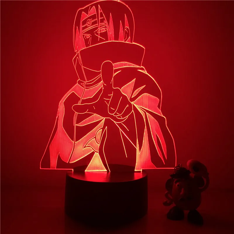 3D светодиодный ночсветильник Naruto Sasuke Itachi фигурка 7 цветов сенсорная Настольная