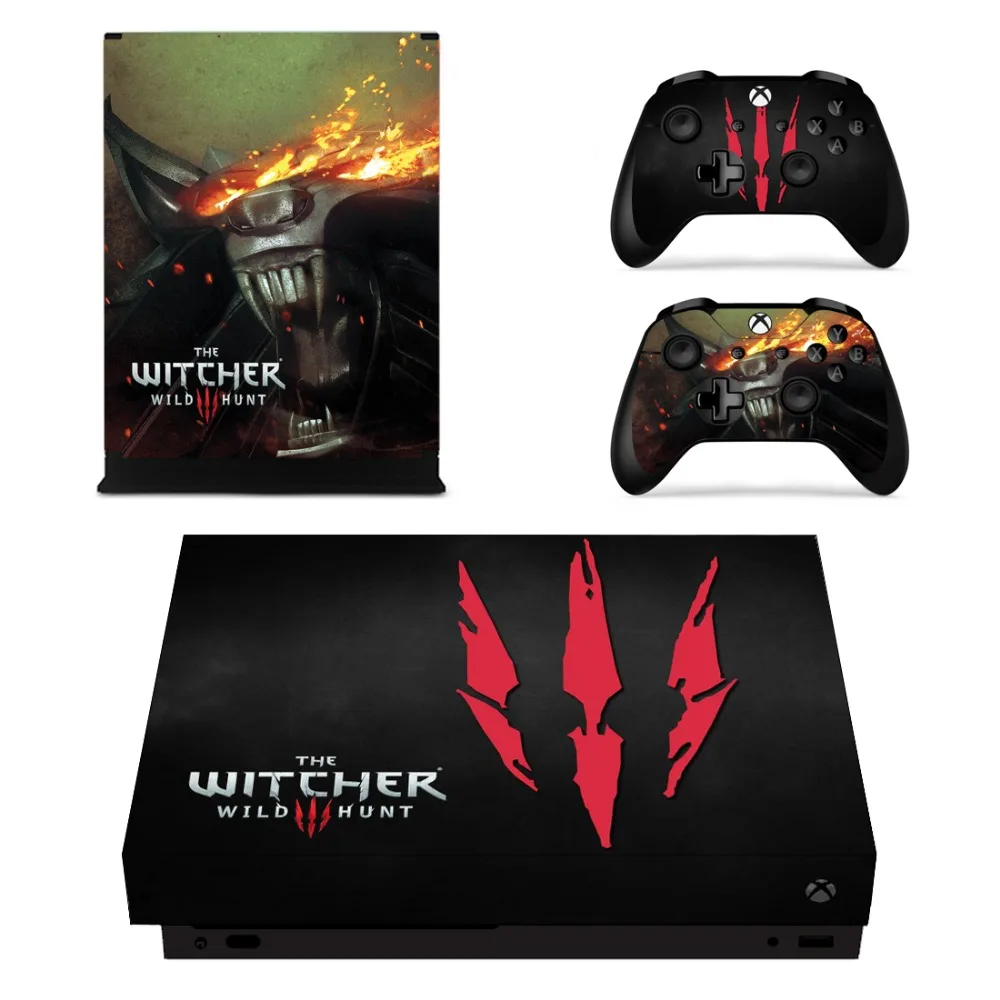 The Witcher 3 Wild Hunt Skin Sticker Decal For Microsoft Xbox One X Console and 2 Controllers