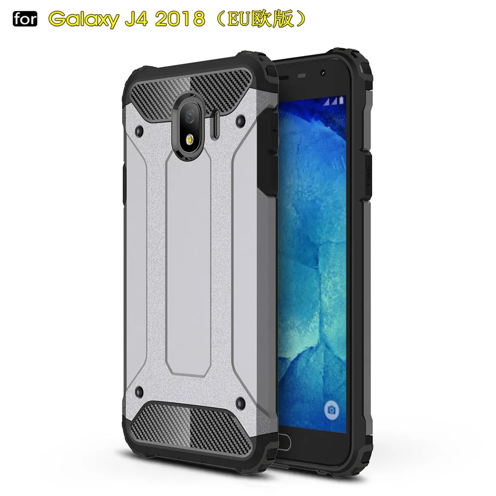 Coque 5.5For samsung Galaxy J4 чехол для samsung Galaxy J4 SM J400 J400f Sm-J400 Sm-J400f телефона чехол-лента на заднюю панель - Цвет: Silver Gray