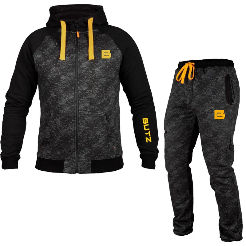 

Casual men's sportswear 2019 men's camouflage hoodie fashion men's suit jogger fitness brand tracksuit army tracksuits