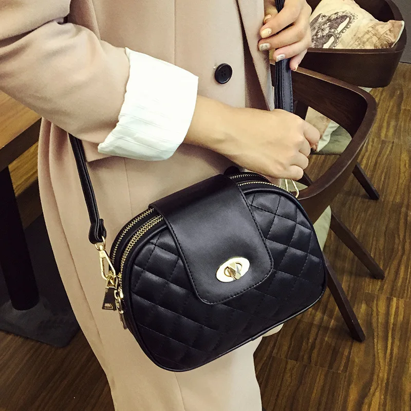 

Mini ladies bag slanting 2018 new fashion Korean version of the rhombic package three-layer bag.