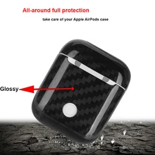 Пылезащитная заглушка для Apple AirPods 2, чехол, Настоящее углеродное волокно, чехол, ультра тонкий, полная защита, рисунок из углеродного волокна
