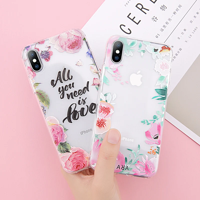 Чехол Moskado для iPhone 6 S 7 8 Plus X красивый милый прозрачный мягкий рельеф ТПУ 5 5S SE чехол