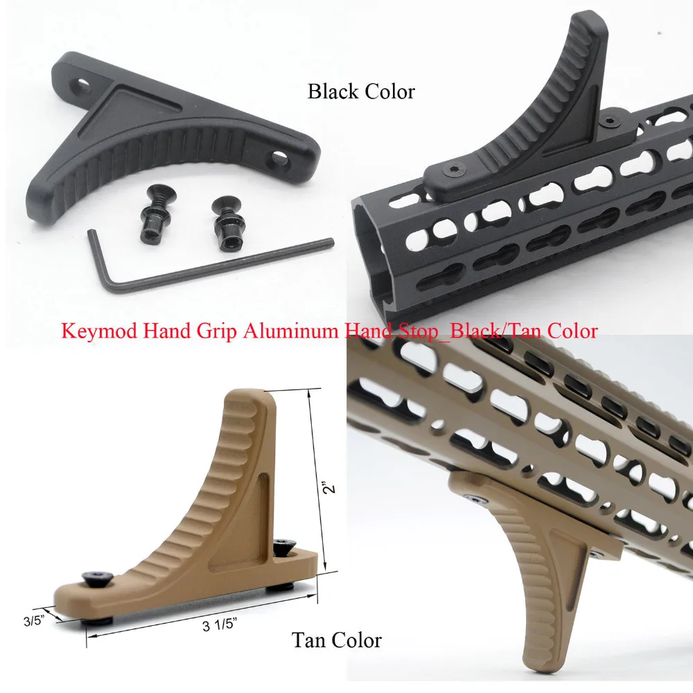 

Aplus Black/Tan Color_Aluminum Handstop Tactical Hand Grip Kit Ultralight For Keymod Handguard Rail Free Shipping