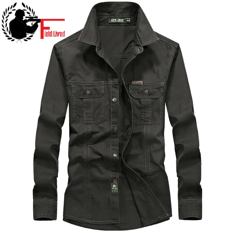 Military Style Mens Shirts Uniform 3xl 4XL 5XL 6XL Plus Size Big Cotton