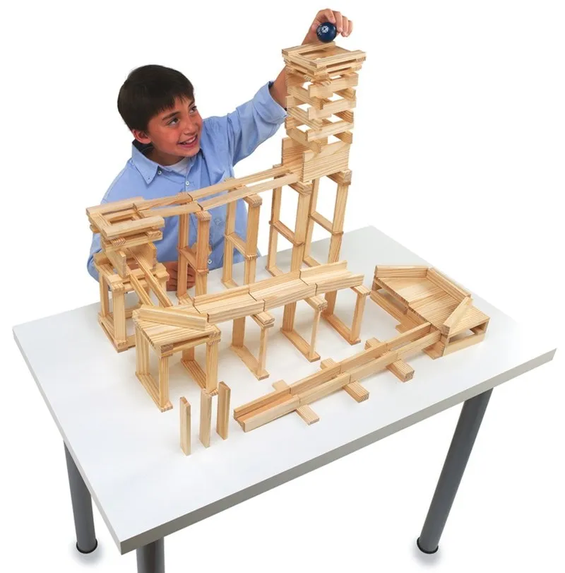 100pcs/set Wooden Blocks Natural Wood Sticks Creative Toys DIY Building Block Domino Antistress Toy Family Games Novelty Gifts