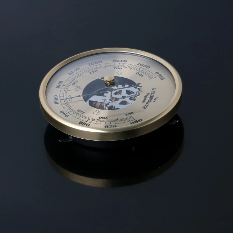 Beste 108mm Wandmontage Barometer Perspectief Ronde Dial Air Weerstation mmHg hPa