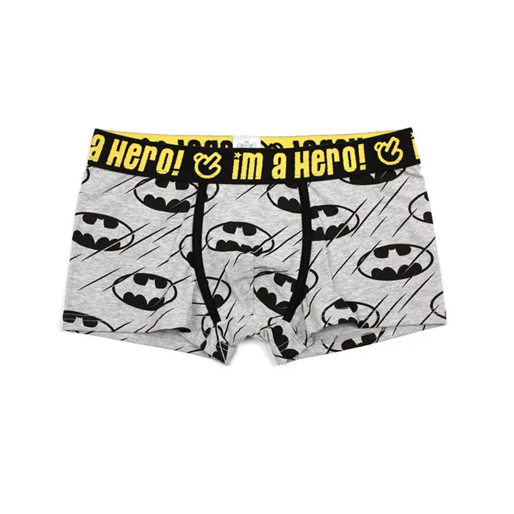 Man Boxers Sexy underpant Cotton Panties Shorts Cartoon Printing Superman Batman Lace Trim Women's Underwear Couple underwear