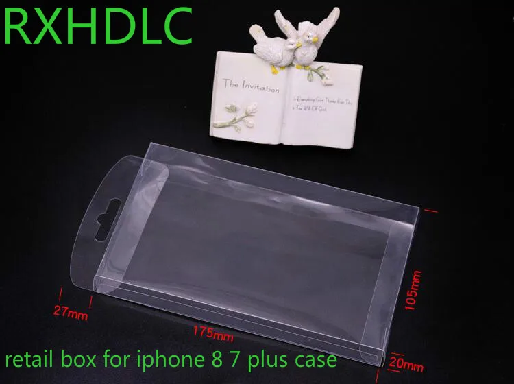

New hot no print Clear PVC Retail Package for iPhone 7 7 Plus Blank Universal Packing Box Bag for iPhone 8 8plus phone case