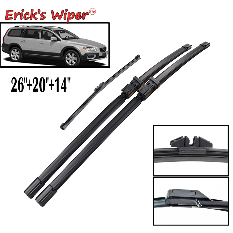 Erick's Wiper Front Rear Wiper Blades Set For Volvo Xc70 20082016 Windshield Windscreen 26"+20