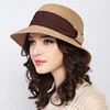 Muchique Boater Hats for Women Summer Sun Straw Hat Wide Brim Beach Hats Girl Outside Travel Straw Cap Casual Bow Hat B-7847 ► Photo 3/5