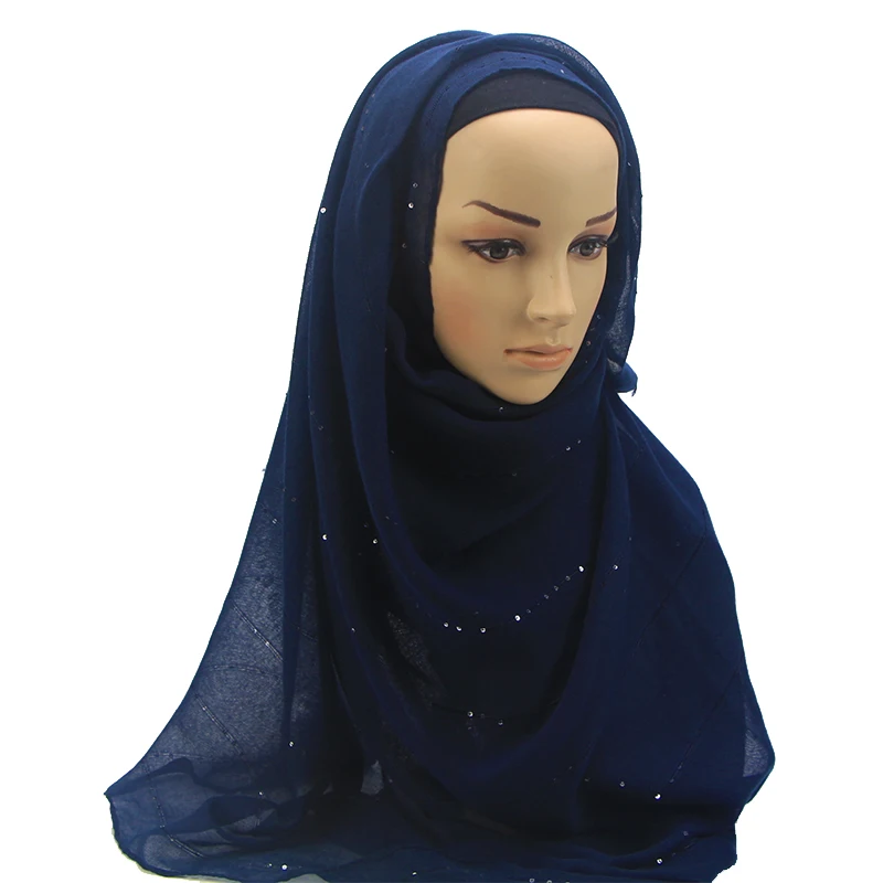 

1 pcs Glitter Gold scarf muslim head wrap elegant scarves lain hijabs for women viscose solid shawl