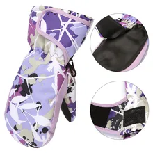 Детские Лыжные варежки водонепроницаемые ветрозащитные лёгкие дышащие перчатки из ткани для мальчиков и девочек#288792