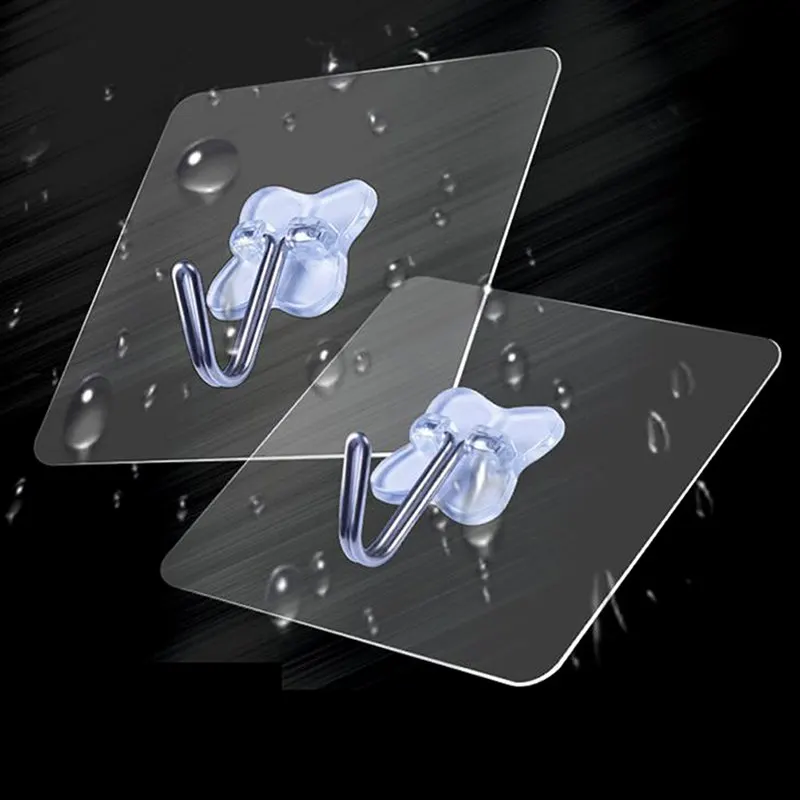 6pcs Durable Adhesive Hooks Strong Sticky Kitchen Wall Hanger