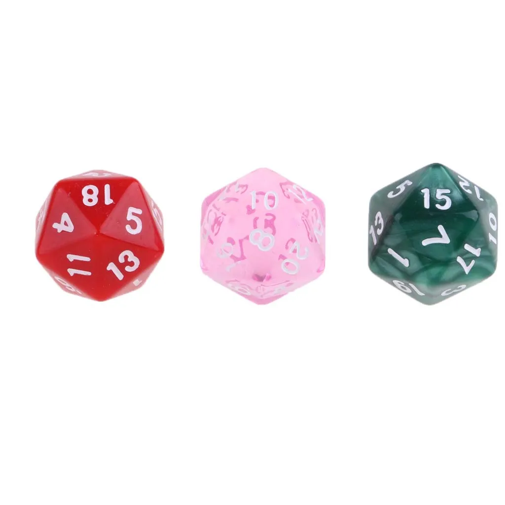 25 Pcs Lightful  Polyhedral D20 Dice for TRPG Game Dungeons and Dragons Random Color