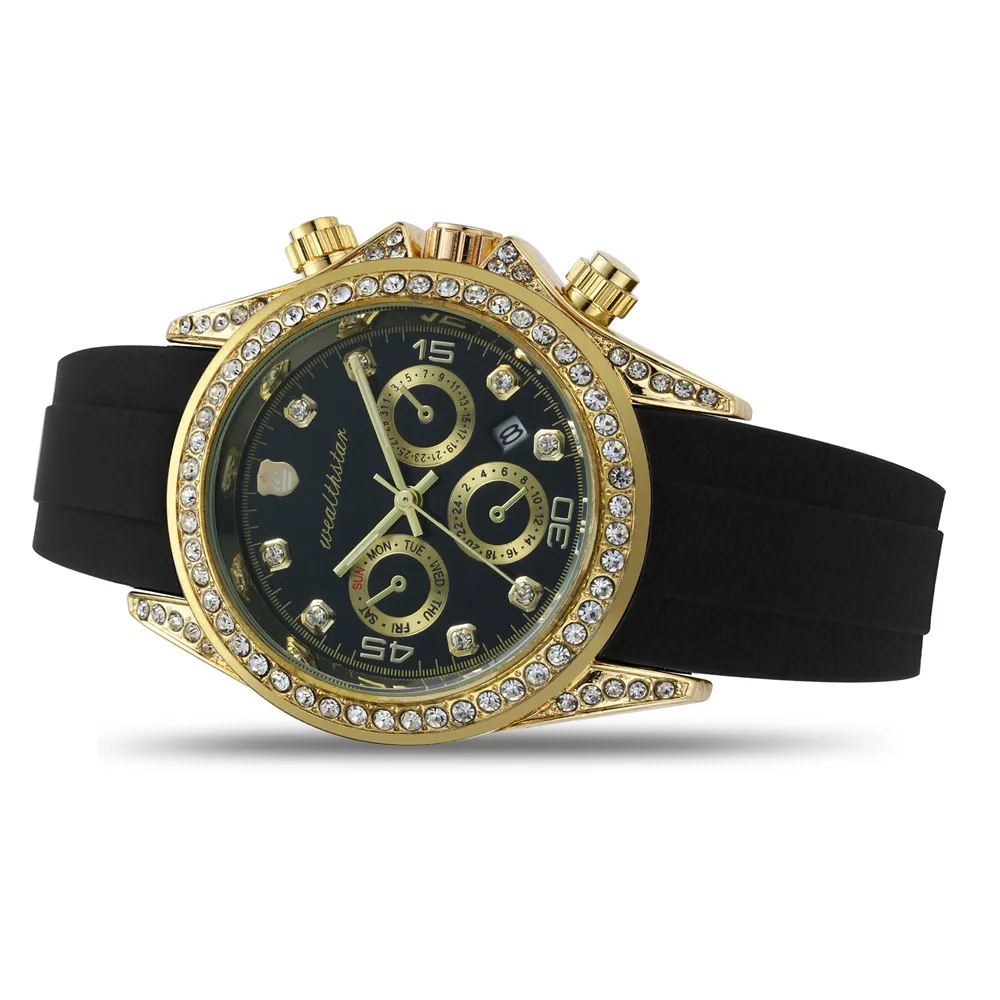 Мужские часы Wealthstar бренд GMT мужские функции Автоматическая Дата кварцевые