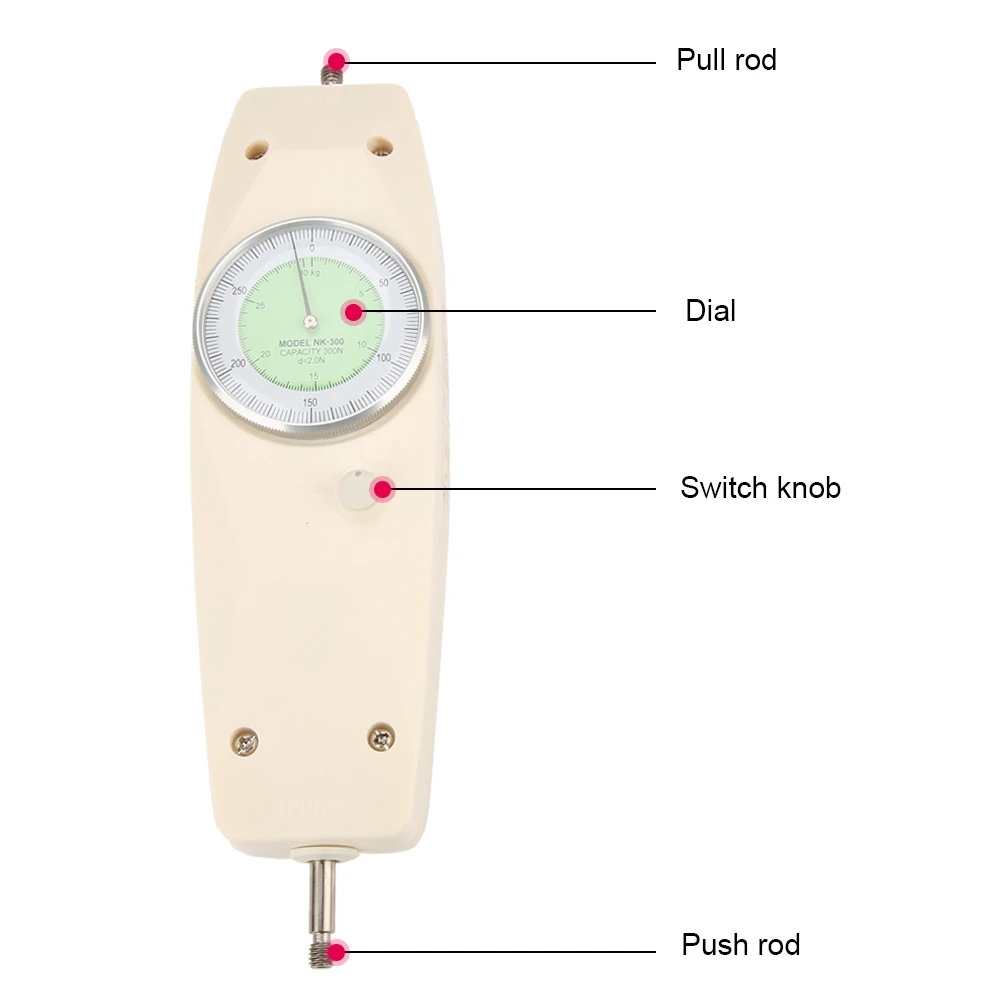 K-300N Тестер давления портативный аналоговый Измерение силы измерительная аппаратура толчок тяговое давление измеритель