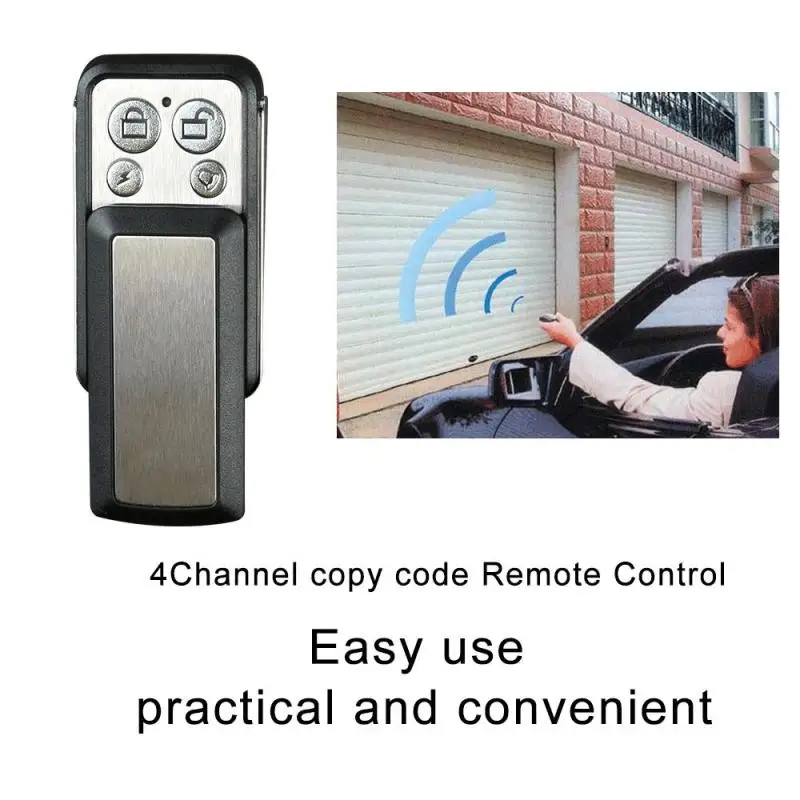 

433MHz 4 Channel Remote Control 433 MHz RF Relay Duplicating Cloning Key Fob Garage Gate Door Opener Transmitter Receiver Module