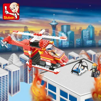 

Candice guo plastic toy building model block rescue fire fighting Helicopter helitanker assemble birthday gift christmas present