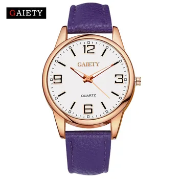 

Simple Fashion Men Women Watches PU Leather Strap Clock Dial Analog Quartz Watch Casual Wristwatch Gifts LL@17