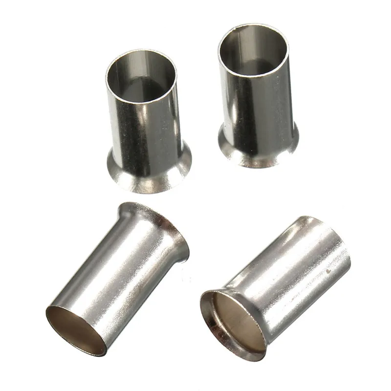 100Pcs 22-10AWG Uninsulated Bootlace Cord End Ferrule Terminals Crimps Cable Tin