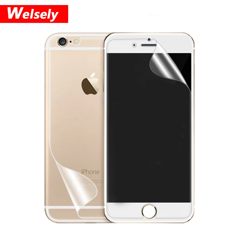 

Welsely Clear Front Screen Protector Back Cover Protective Pet Film For iphone 6 s 6s plus Shield ecran Mobile Phone Accessories