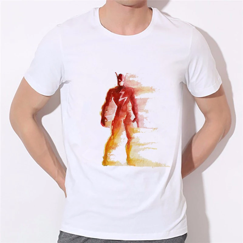 

3D Printed Super Hero hand painted series T-shirts Men flash Superman Cosplay Clothing Tops Male 17-39#