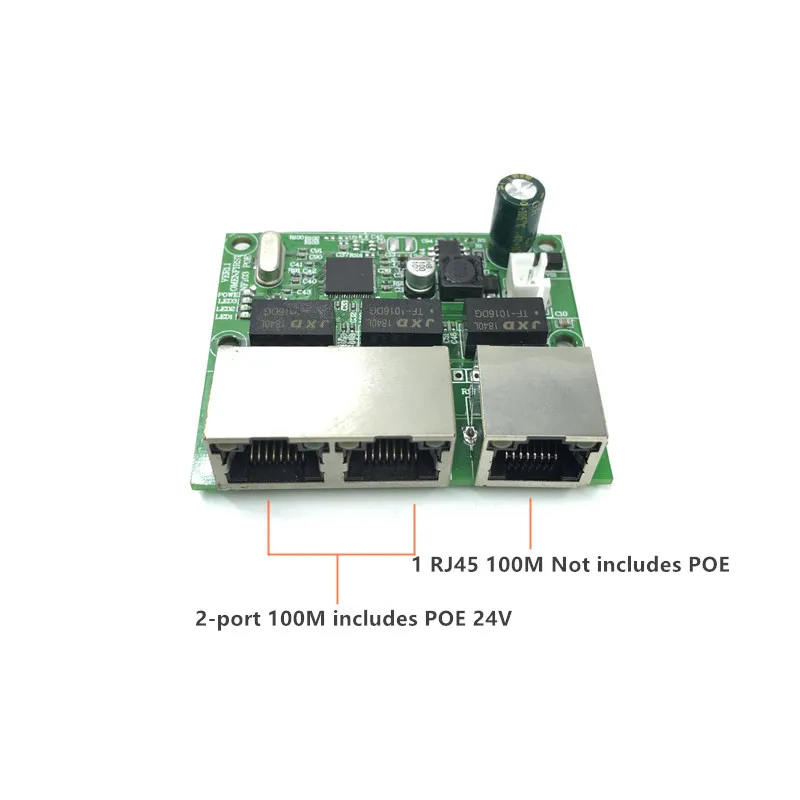 3-Порт Gigabit POEswitch модуль широко используется в светодиодный линии 3 Порт 10/100 м контакт POEport мини модуль коммутатора PCBA материнская плата