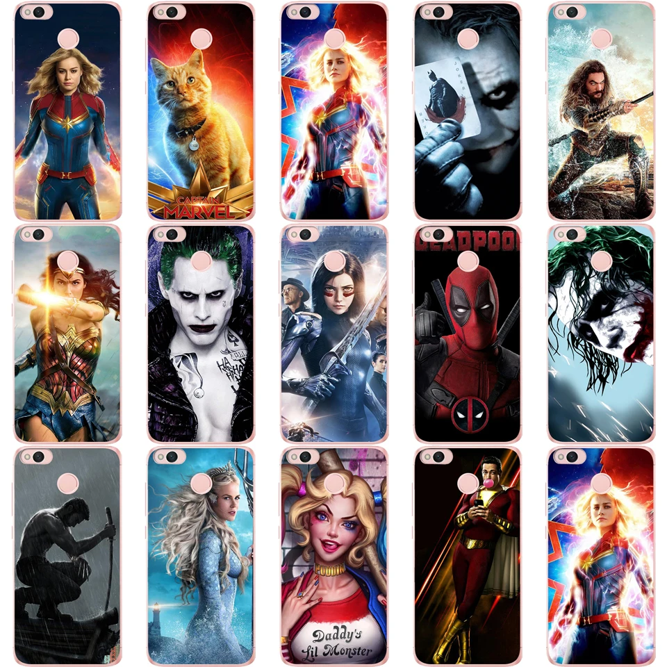 

Case For Xiaomi Redmi 6 6A 5A 4 4A 4X Mi 8 9 Mi a1 a2 5X Luxury Captain Marvel iron Man Captain America Phone Cases Coque Etui