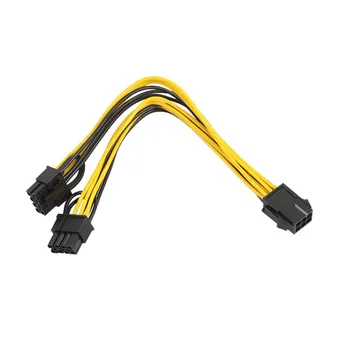 

6 -pin Female to Dual 8 -pin Males PCI-E Power Cord CPU Graphics Card PCI-E Express VGA Splitter Hub Power Cable 6P to Video