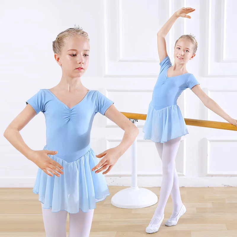Детская юбка из спандекса с коротким рукавом|leotard girls|ballet dressdress leotard |
