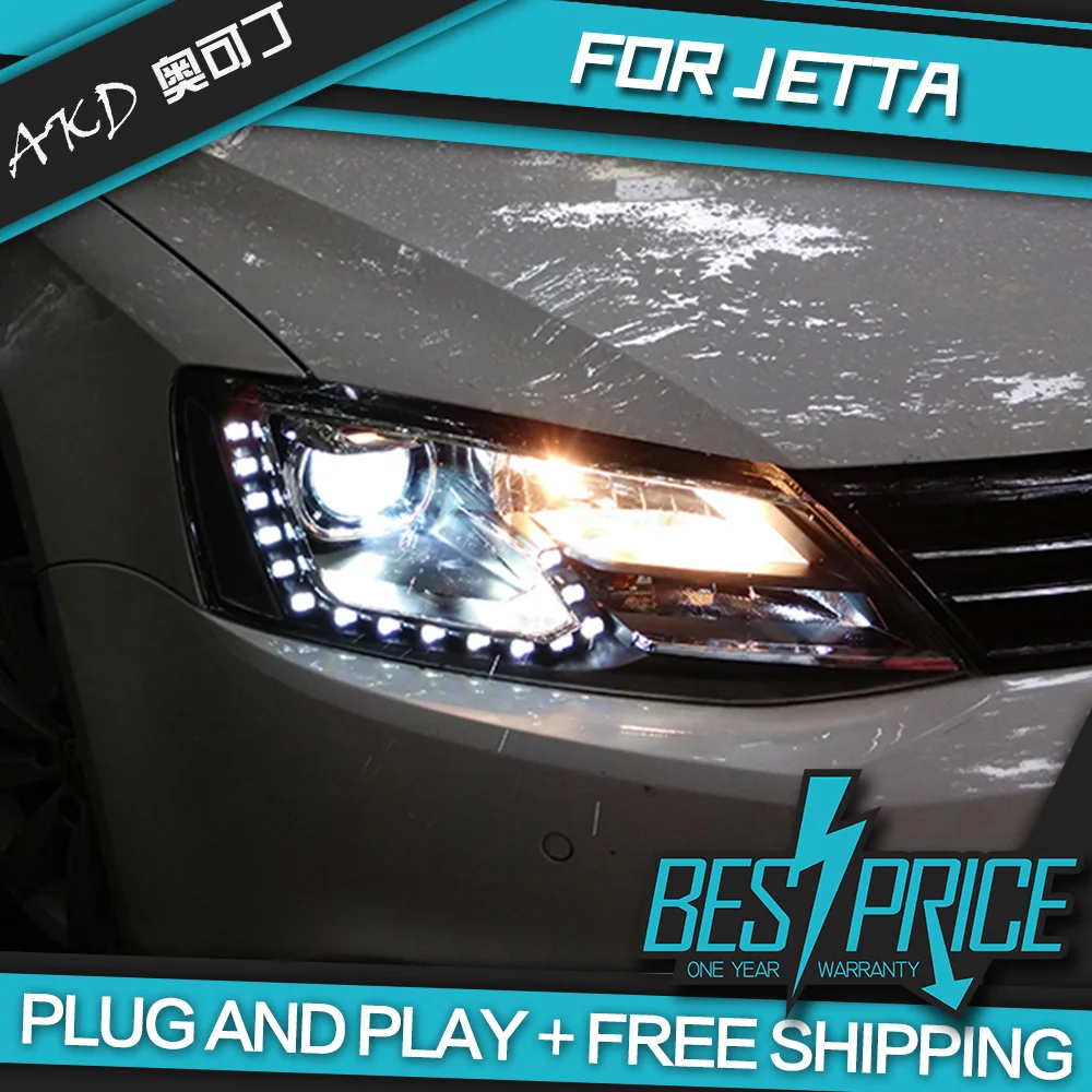 Автомобильный Стайлинг для Jetta MK6 фары 2012- светодиодный фонарь светодиодный DRL динамический сигнал Hella 5 Bi-Xenon объектив проектора Hid D2H