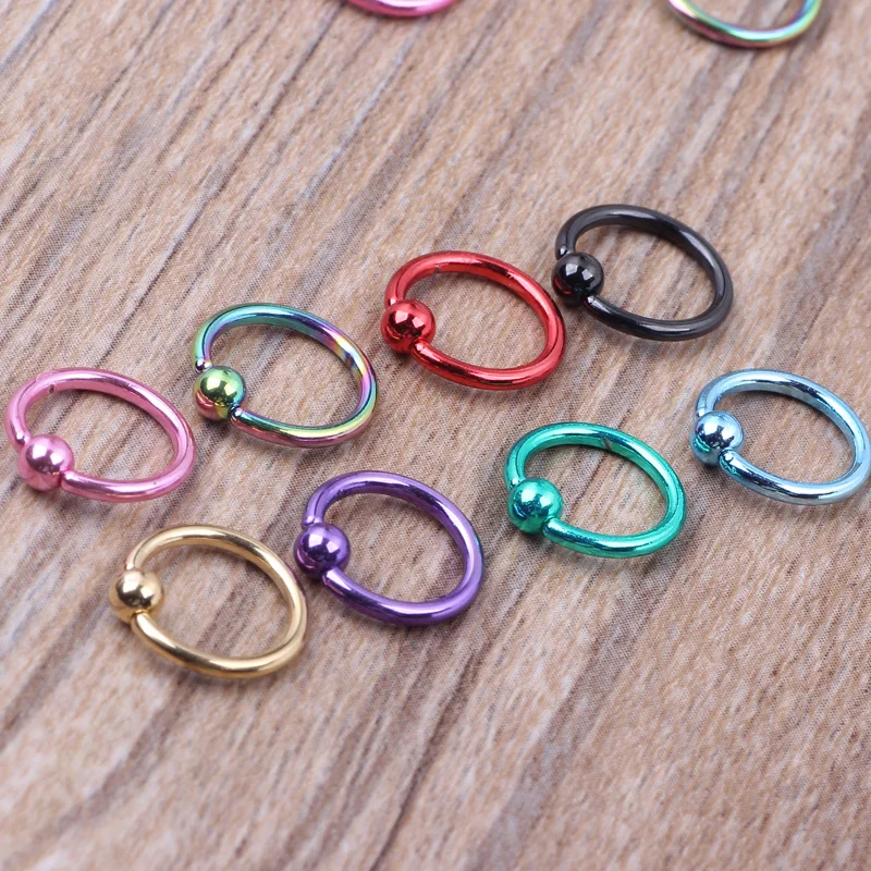 Кольцо для пирсинга носа из нержавеющей стали 8 цветов 100 шт. 16 г|piercing body jewelry|body