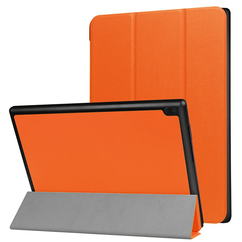 Mcdark для lenovo TAB 4 10 TB-X304F TB-X304N TB-X304L 10,1 дюймовый планшетный чехол s трехслойная подставка кожаный чехол в шелковой текстурой и крышка - Цвет: Orange