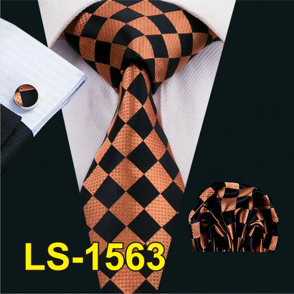 LS1563 LS-822, мужской галстук, черный, Пейсли, шелк, классический, Barry. Wang, галстук, Hanky, запонки, набор для мужчин, официальный, Свадебный, для вечеринки, для жениха - Цвет: LS1563