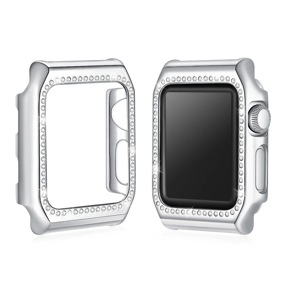 NEW Bling Crystal Diamond For Apple Watch Series 1/2/3 Case Slim Protective Bumper Frame Cover Shell PC Hard Watch Accessories protective plastic bumper frame for iphone 5 pink