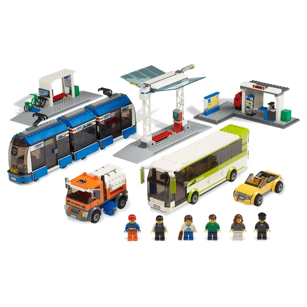 

Public Transport Compatible Legoe City Town 8404 Building Blocks Bricks toys for Childrens Model Kid 968Pcs