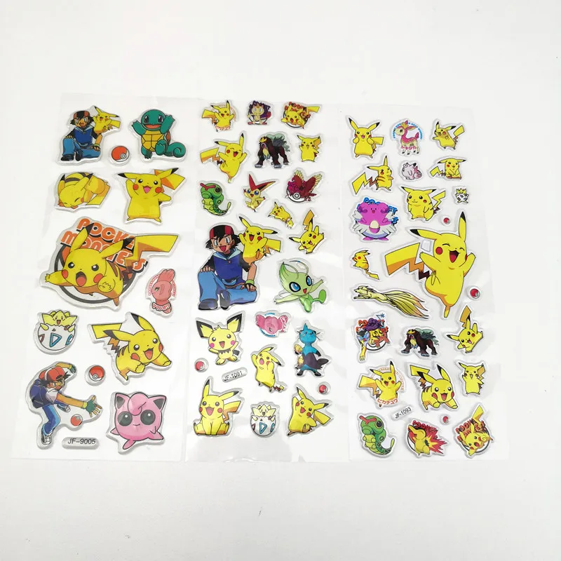 10pcs 7 17cm Pikachu 3d Bubble Stickers Teacher Lovely Reward Sticker Pokemon Go Theme Party Favors For Kids Birthday Decoration Party Favors Aliexpress