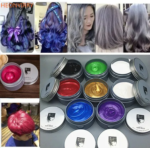 

NEW 120g Unisex Hair Color Wax Mud Hair Dye Molding Hair Styling Coloring Paste Grandma Grey Green Hair Dye Wax Harajuku Style